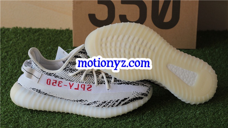 Final Correct Version Yellow Sole Yeezy 350 V2 Zebra